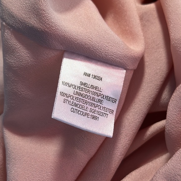 HALSTON HERITAGE pink pleated halter ruffle romantic flirty dress 2 XS - Picture 8 of 8